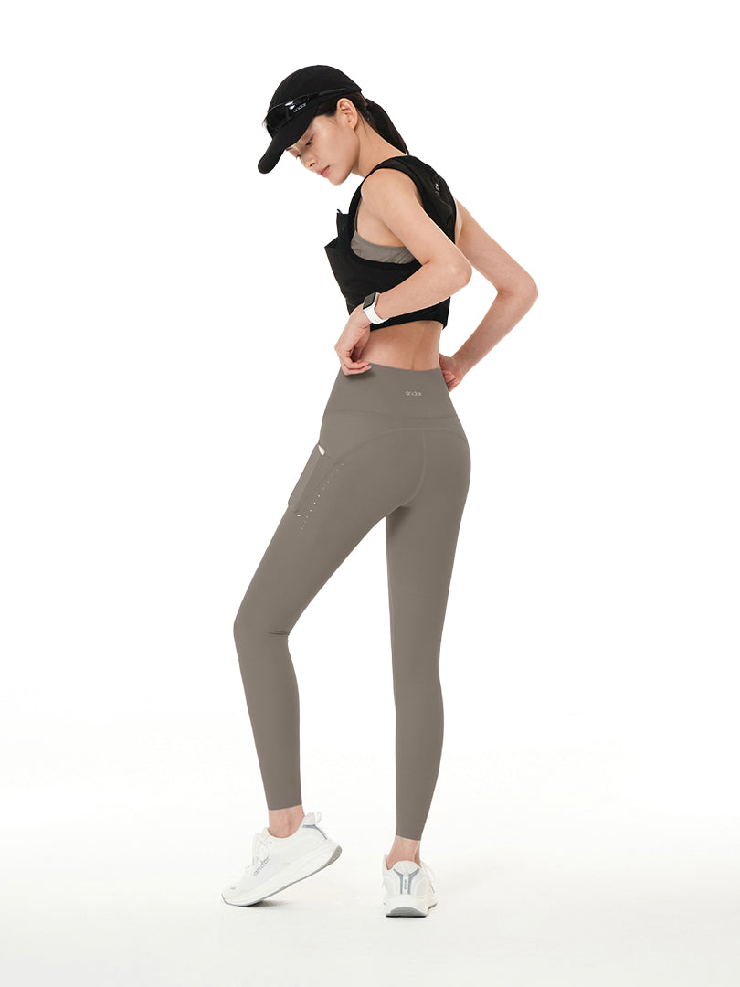 [SET] Running Pocket Leggings & Front-Zip Bra
