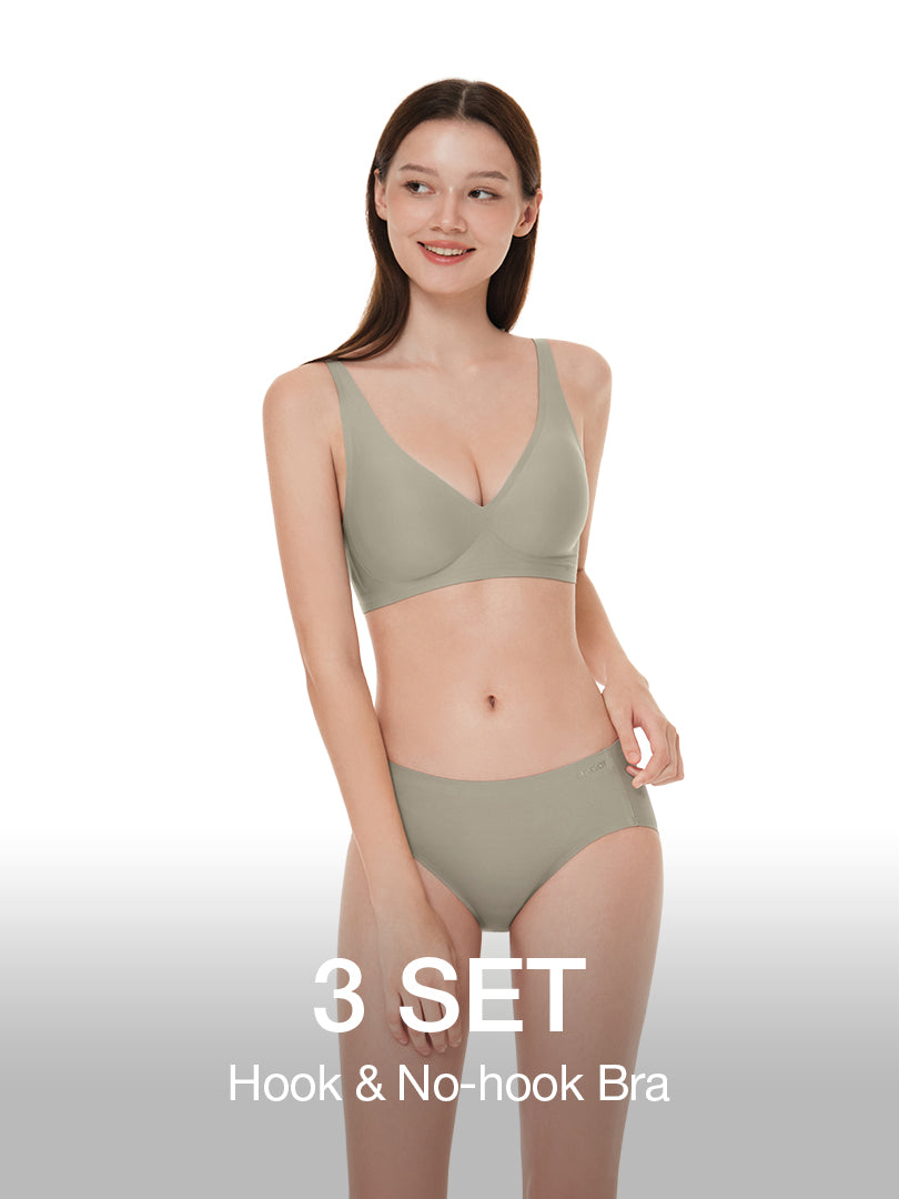 [3 SET] All-Day Fit Bra (Hook & No-hook)