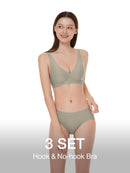 [3 SET] All-Day Fit Bra (Hook & No-hook)