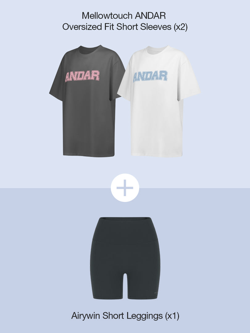 [3 SET] 2 Mellowtouch Short Sleeves & 1 Airywin Short Leggings