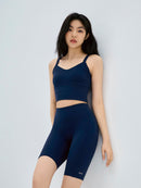 Airywin Pinstripe Biker Shorts with Pockets