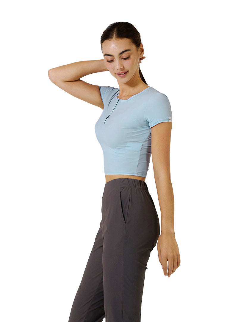 Icefresh Cropped Short Sleeve with Button