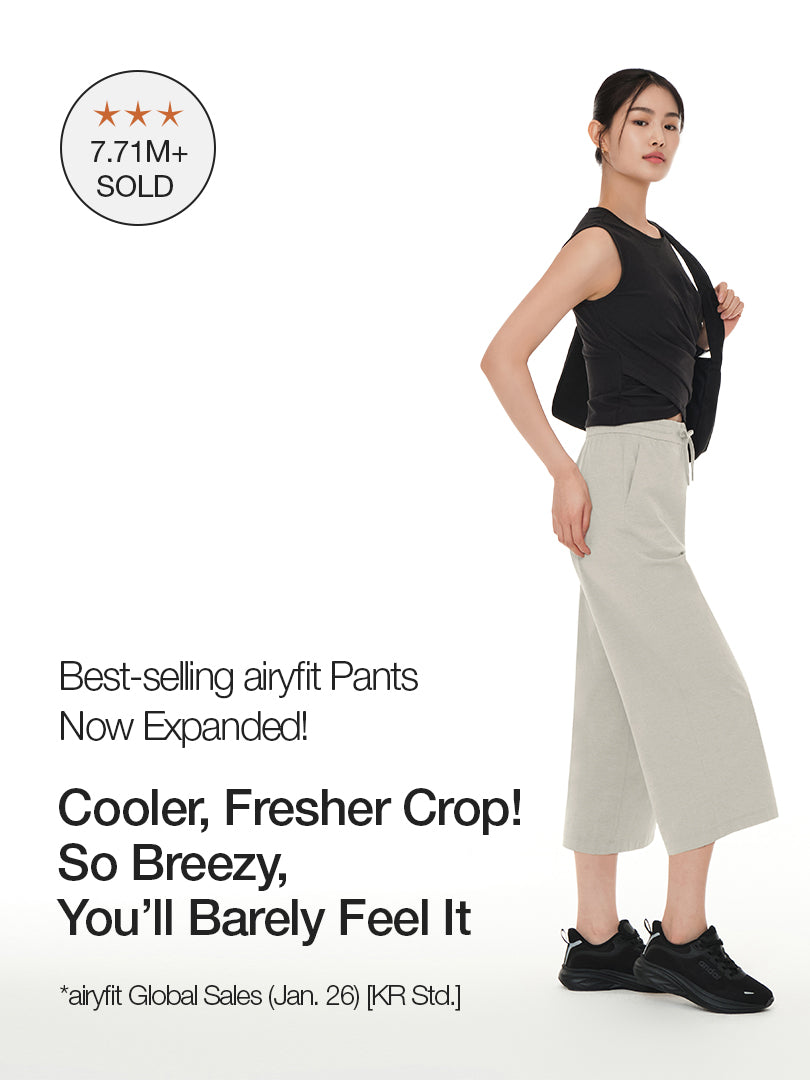 [2 SET] airyfit Wide Cropped Pants