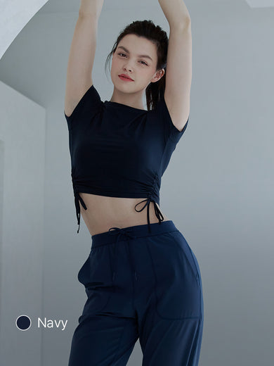 Drawstring Side Short Sleeve