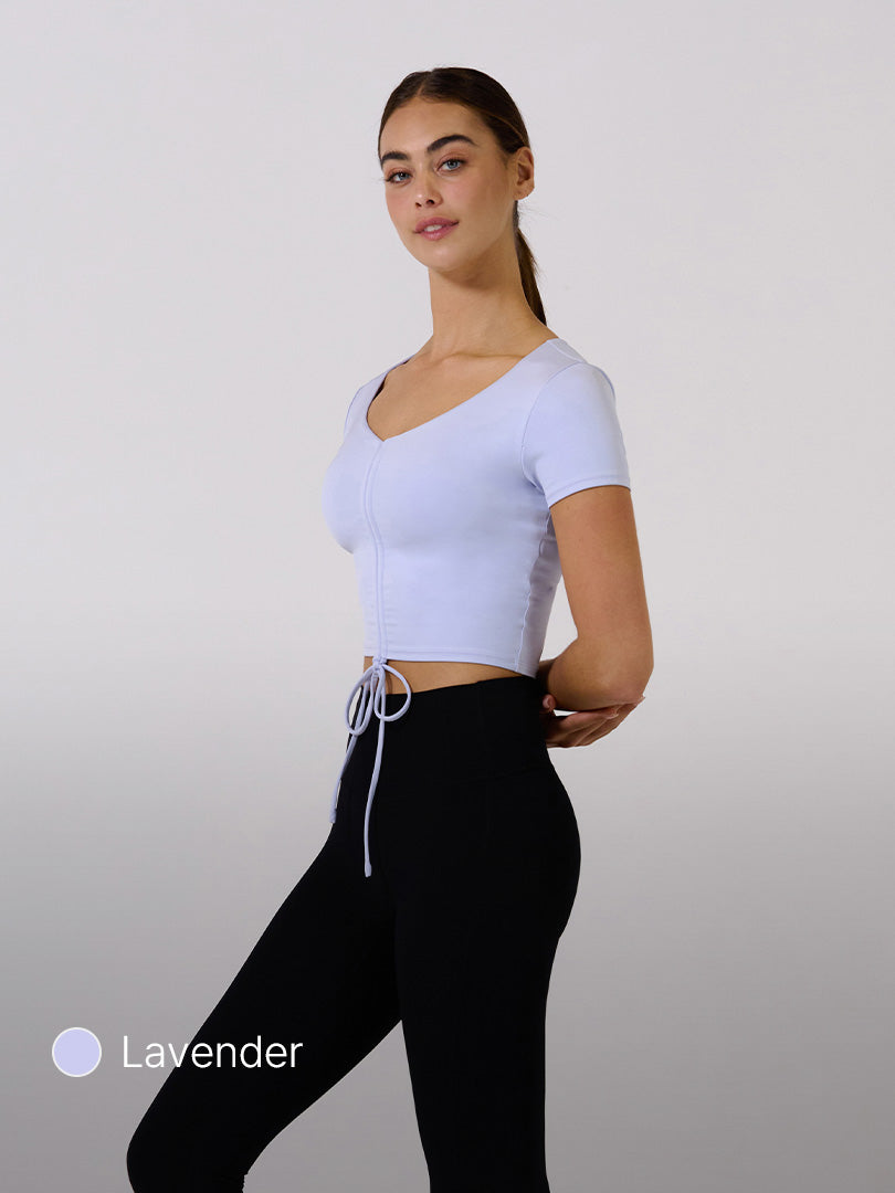 Be-Free Drawstring Cropped Short Sleeve (with Pads)