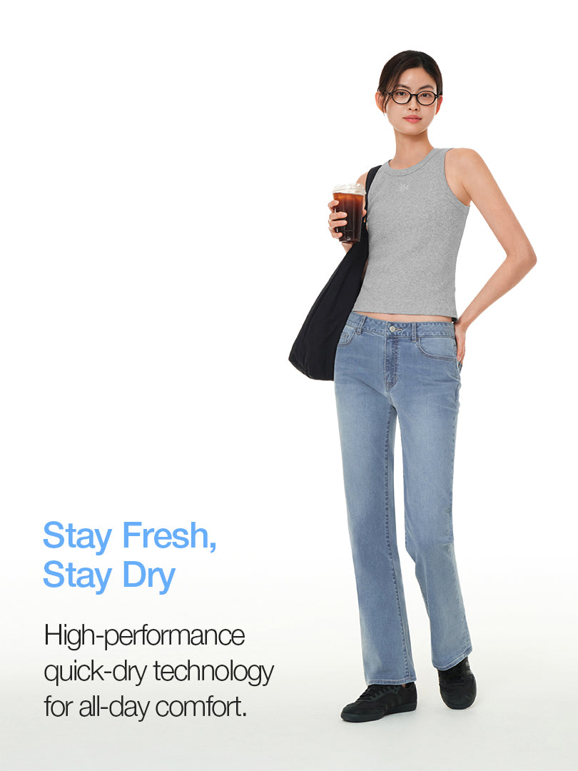 Embroidered Logo ribbed Sleeveless