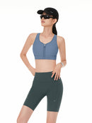 Running Racerback Front-Zip Bra