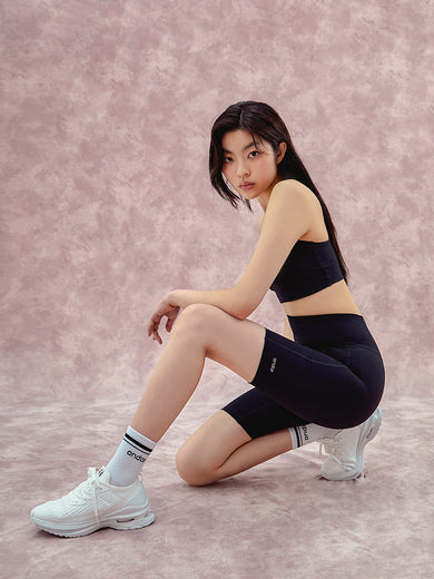 Airywin Pinstripe Biker Shorts with Pockets