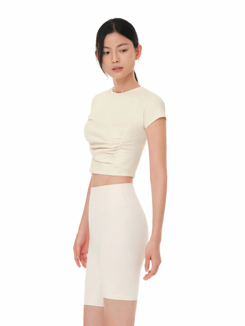 Airtouch Ruched Cropped Short Sleeve