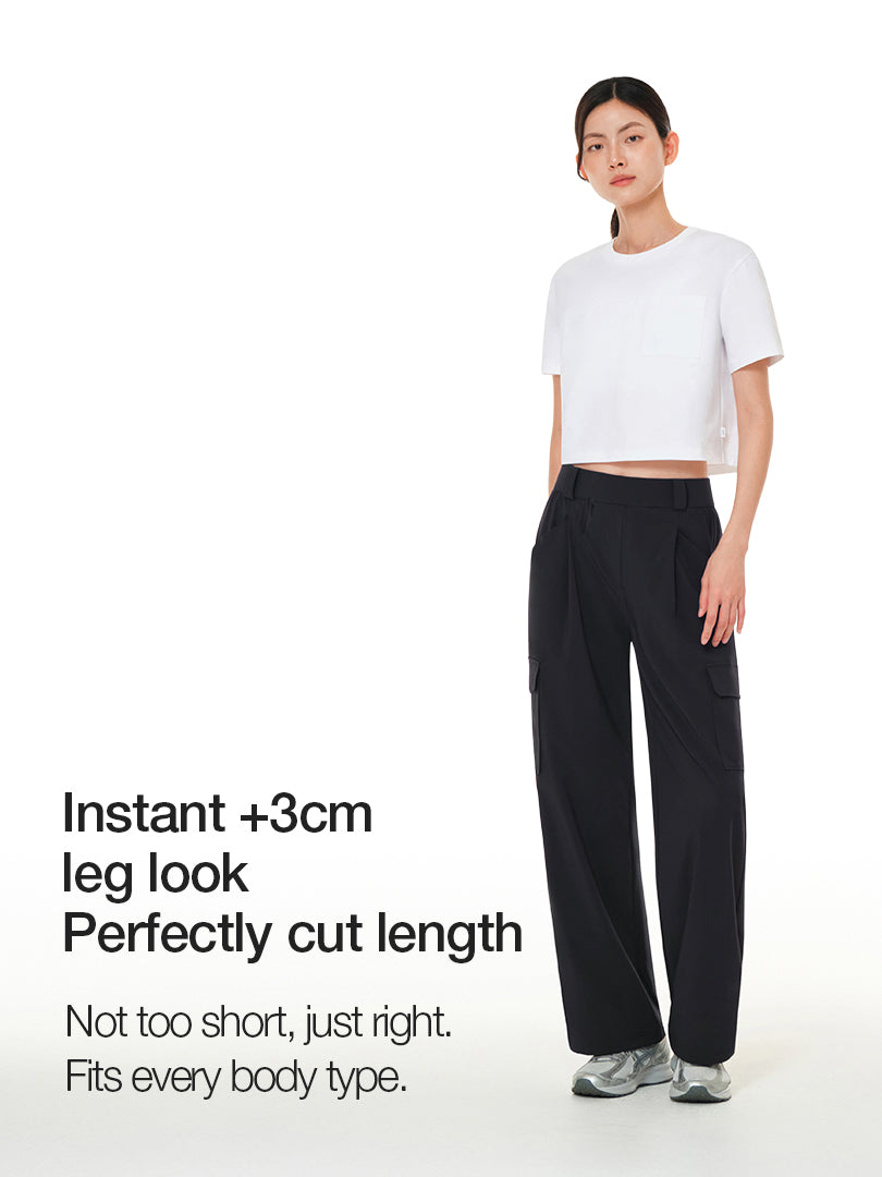 [2 SET] Stay-Cool Pocket Cropped Short Sleeve