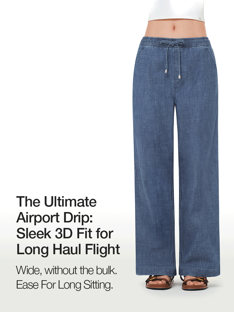 Ice airdenim Elastic Waist Wide Jeans