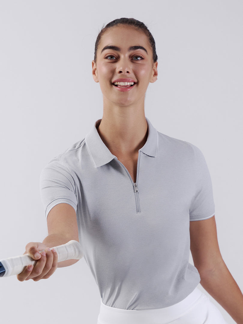 Airy Fit Half-Zip Short Sleeve Polo Shirt