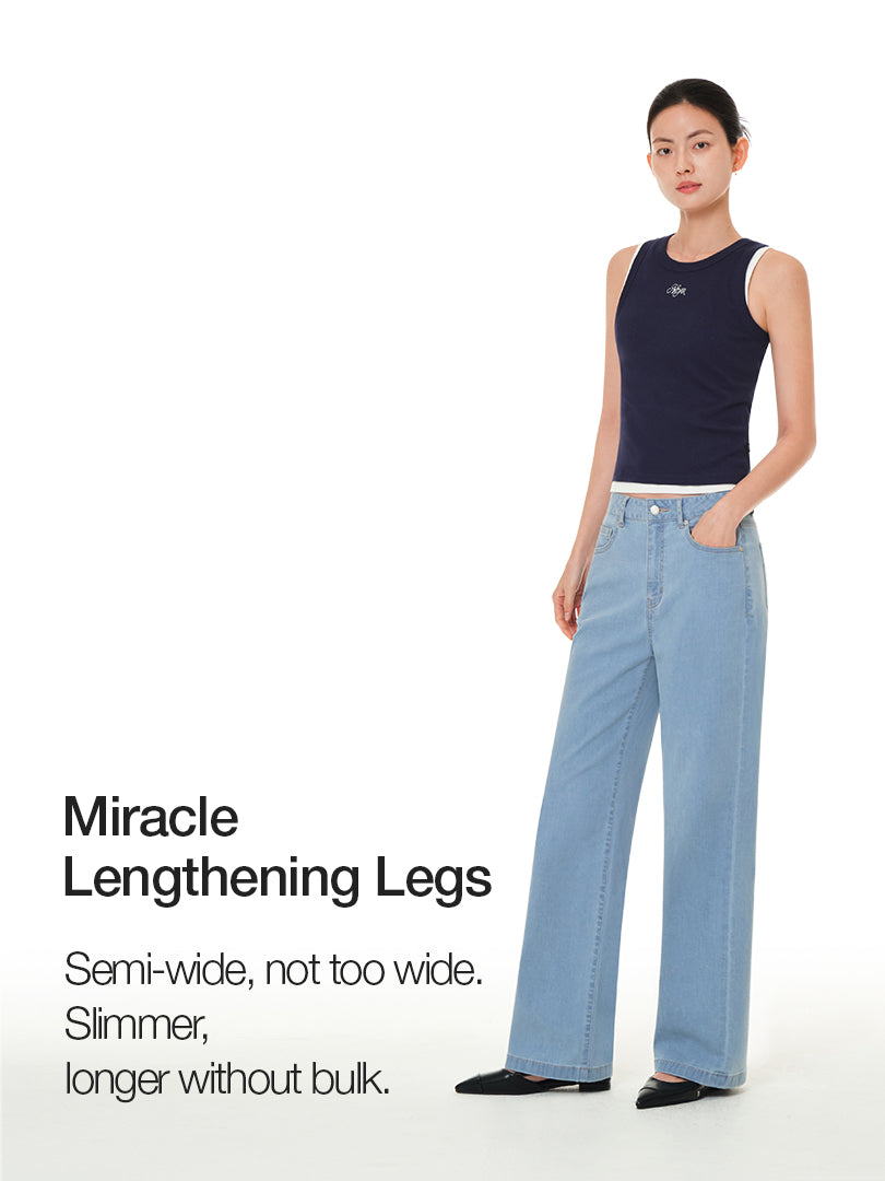 Ice airdenim Semi-Wide Jeans