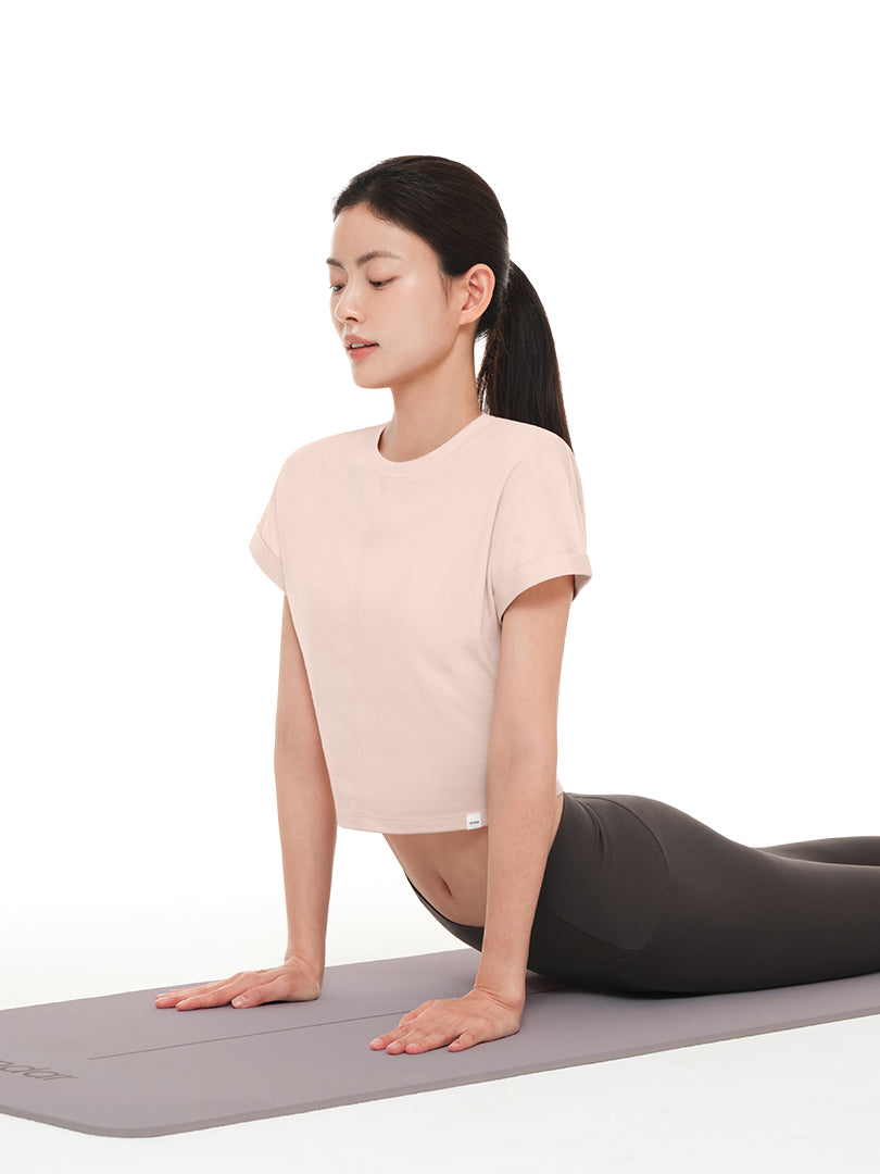 Cotton Roll-Up Short Sleeve Cover-Up