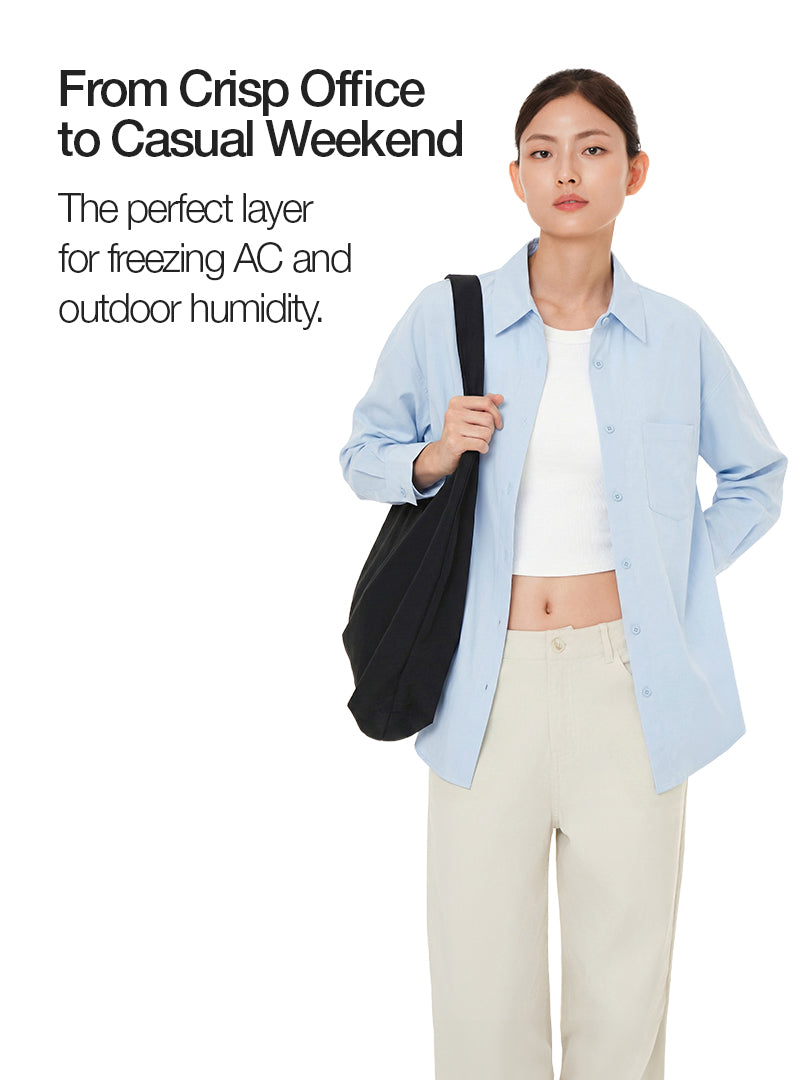 comfort fresh Oversized Long Sleeve Shirt