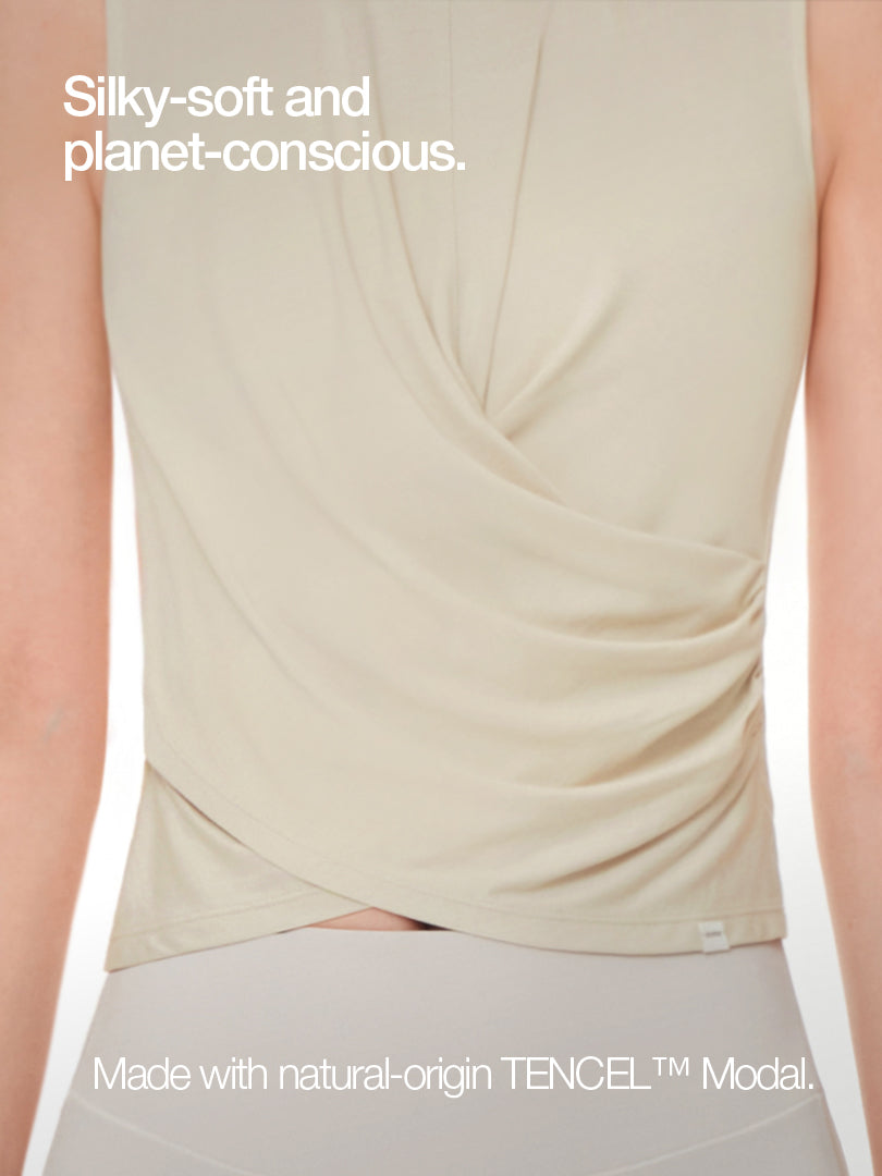 soft modal Cross Wrap Tank Top