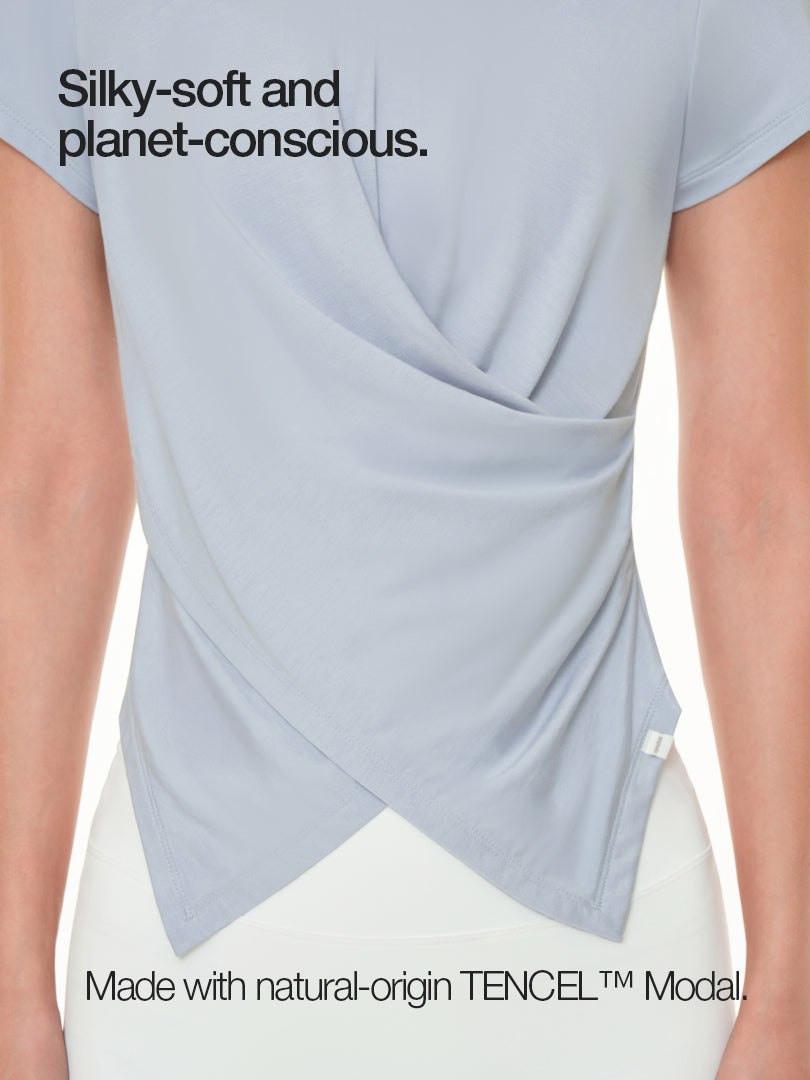 soft modal Cross Wrap Short Sleeve
