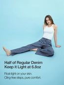 Ice airdenim Elastic Waist Wide Jeans