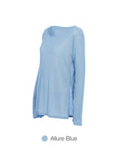 Ribbed Side Slit Long Sleeve