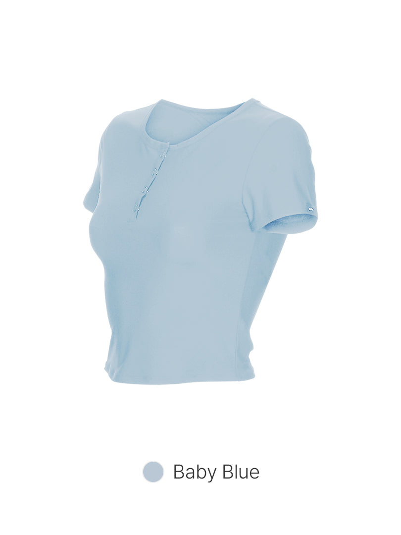 Icefresh Cropped Short Sleeve with Button