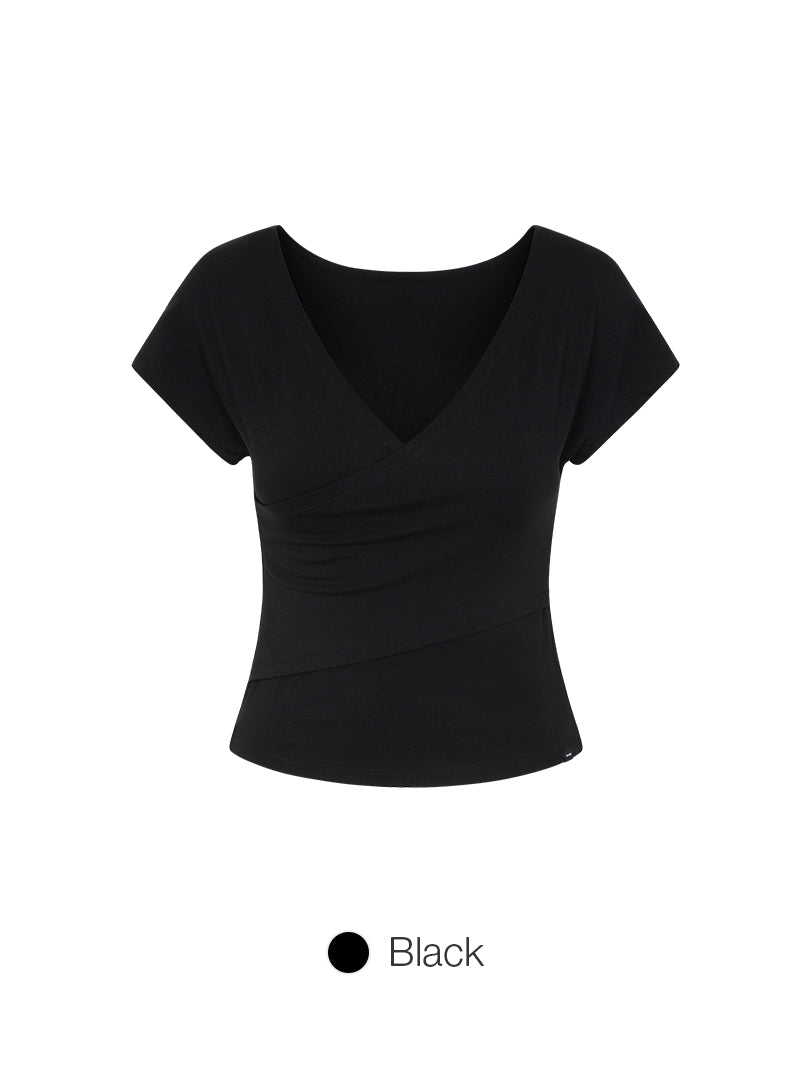 soft modal Wrap Style Short Sleeve