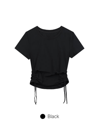 Drawstring Side Short Sleeve