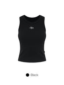 Embroidered Logo ribbed Sleeveless