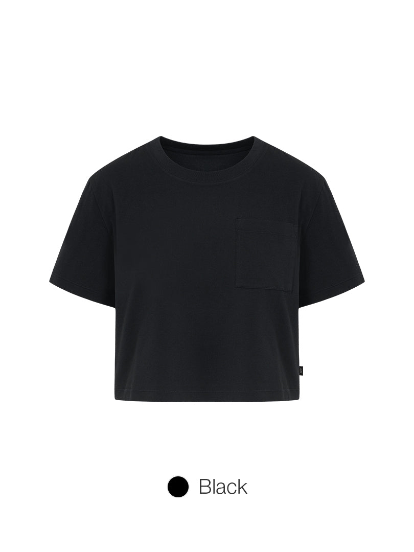 [2 SET] Stay-Cool Pocket Cropped Short Sleeve