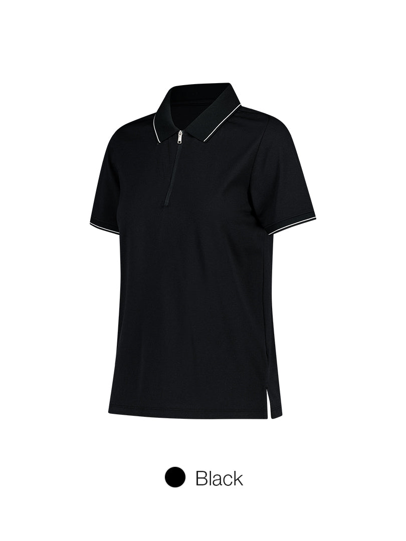 [2 SET] Airy Fit Half-Zip Short Sleeve Polo Shirt