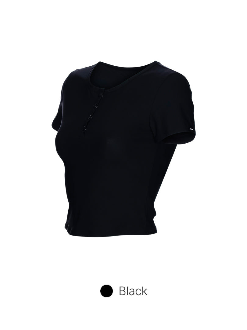 Icefresh Cropped Short Sleeve with Button