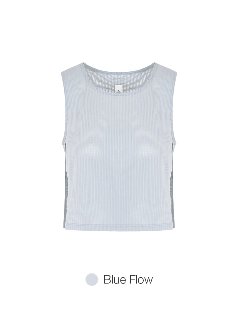 jacquard Mesh Cropped Sleeveless Cover-Up