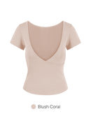 Fresh Ribbed Wrap Short Sleeve