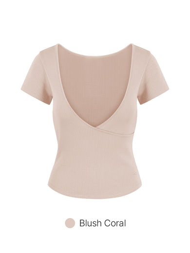 Fresh Ribbed Wrap Short Sleeve