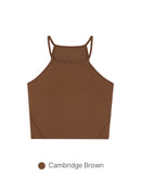 Halter Cropped Tank Top (with Pads)