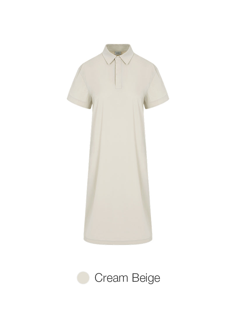 woven Breeze Polo Neck Maxi Dress