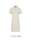 woven Breeze Polo Neck Maxi Dress