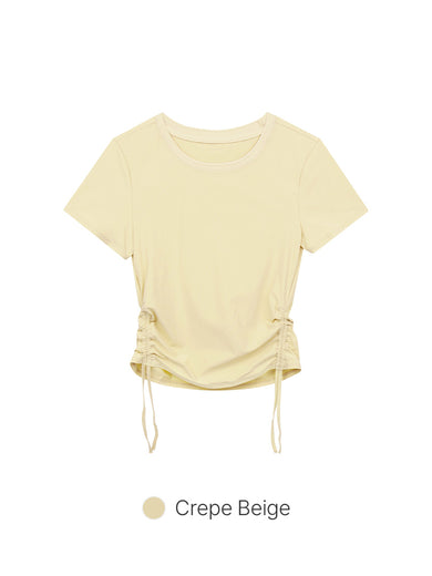 Drawstring Side Short Sleeve