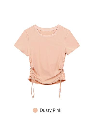 Drawstring Side Short Sleeve