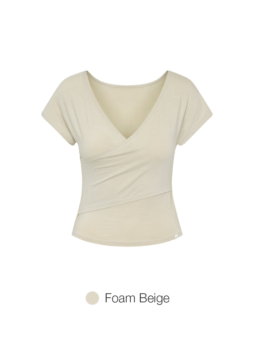 soft modal Wrap Style Short Sleeve