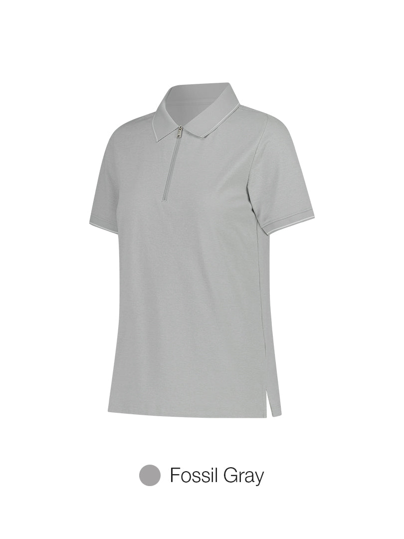[2 SET] Airy Fit Half-Zip Short Sleeve Polo Shirt