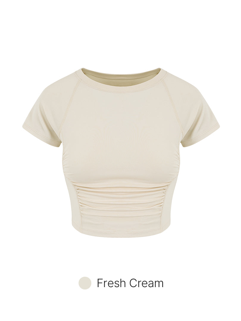 Airtouch Ruched Cropped Short Sleeve