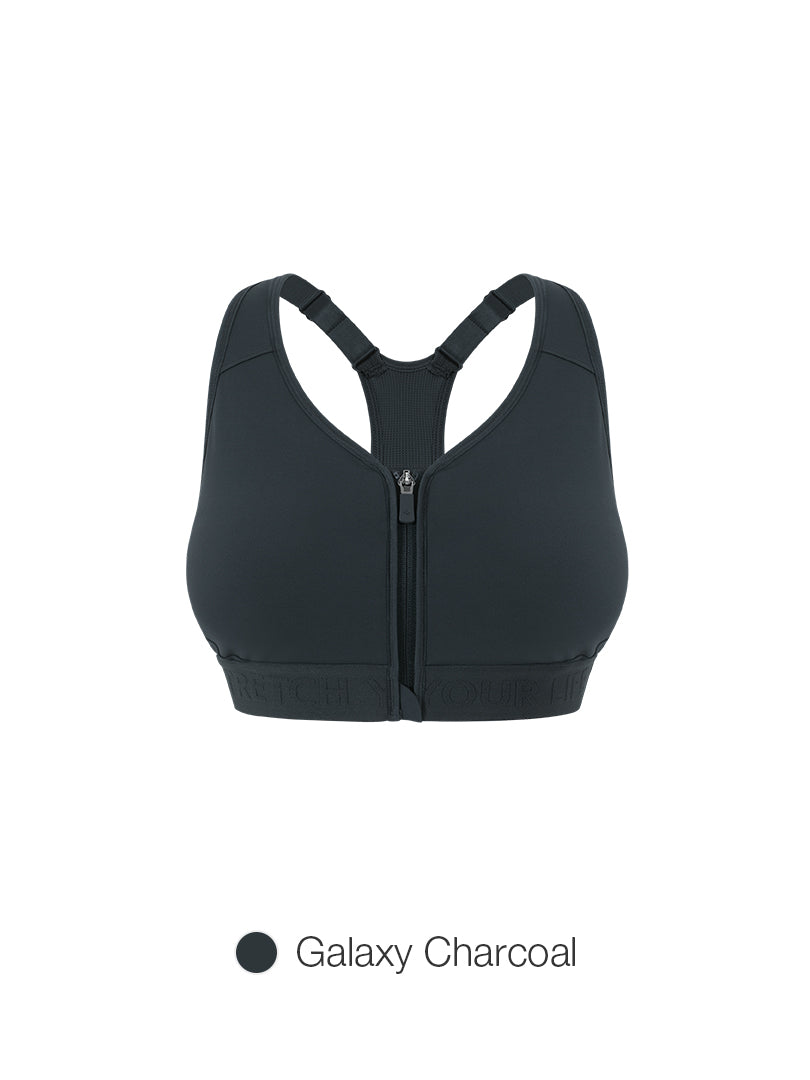 Running Racerback Front-Zip Bra