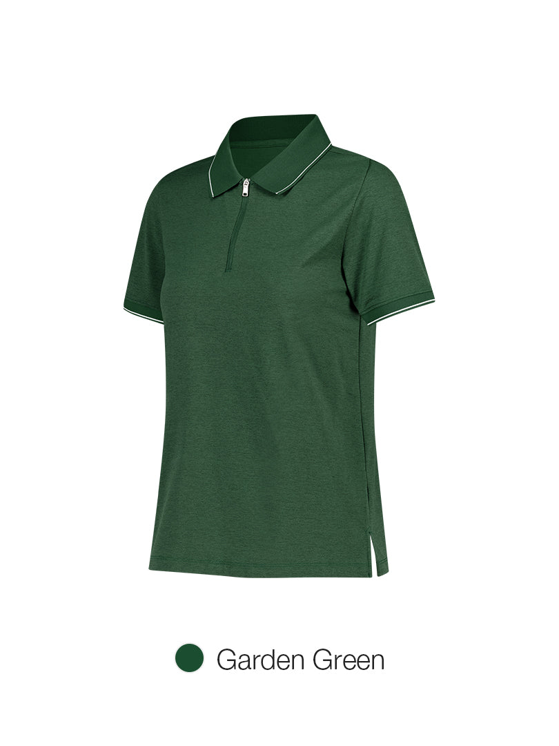 [2 SET] Airy Fit Half-Zip Short Sleeve Polo Shirt