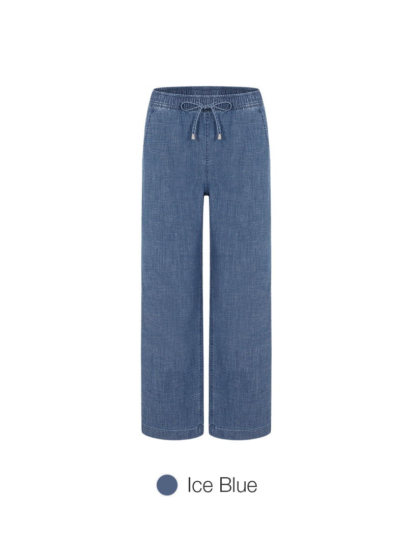[2 SET] Ice Airdenim Elastic Waist Wide Jeans