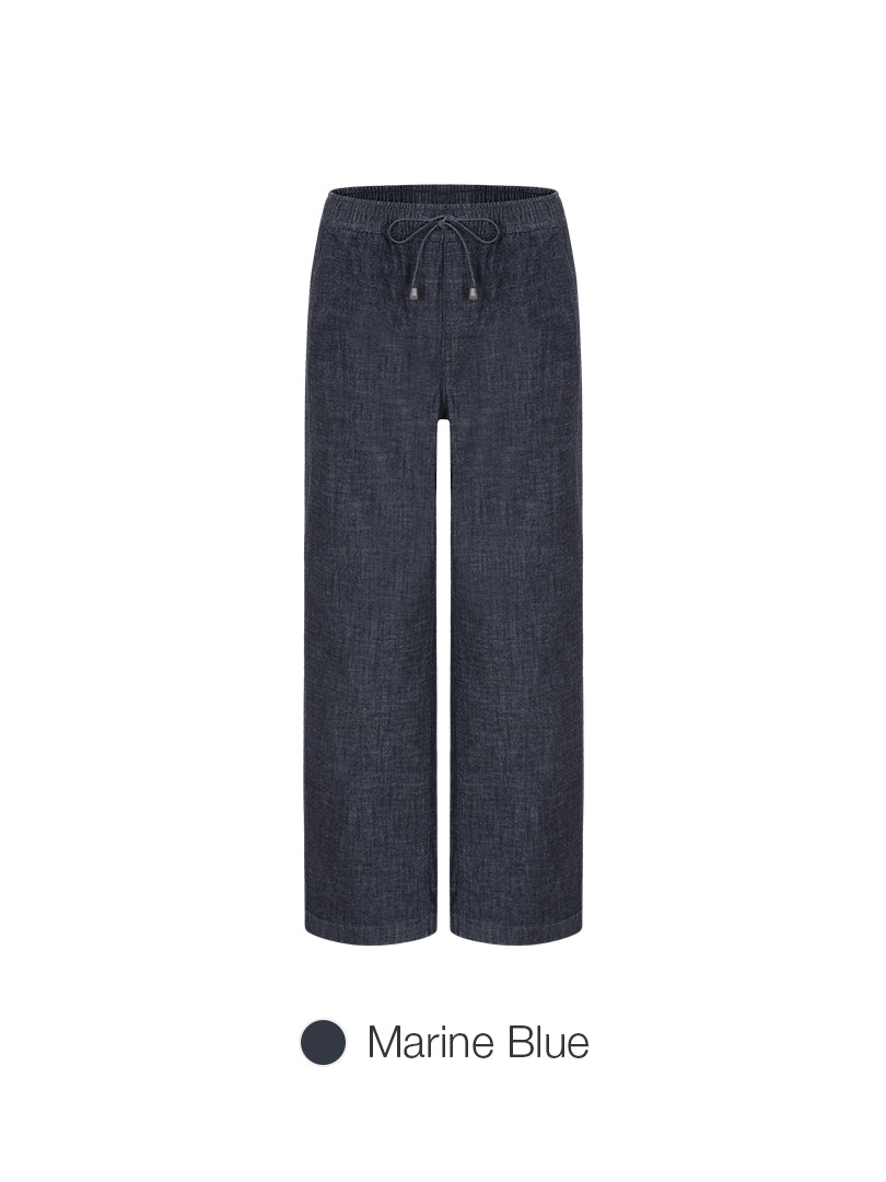 [2 SET] Ice Airdenim Elastic Waist Wide Jeans