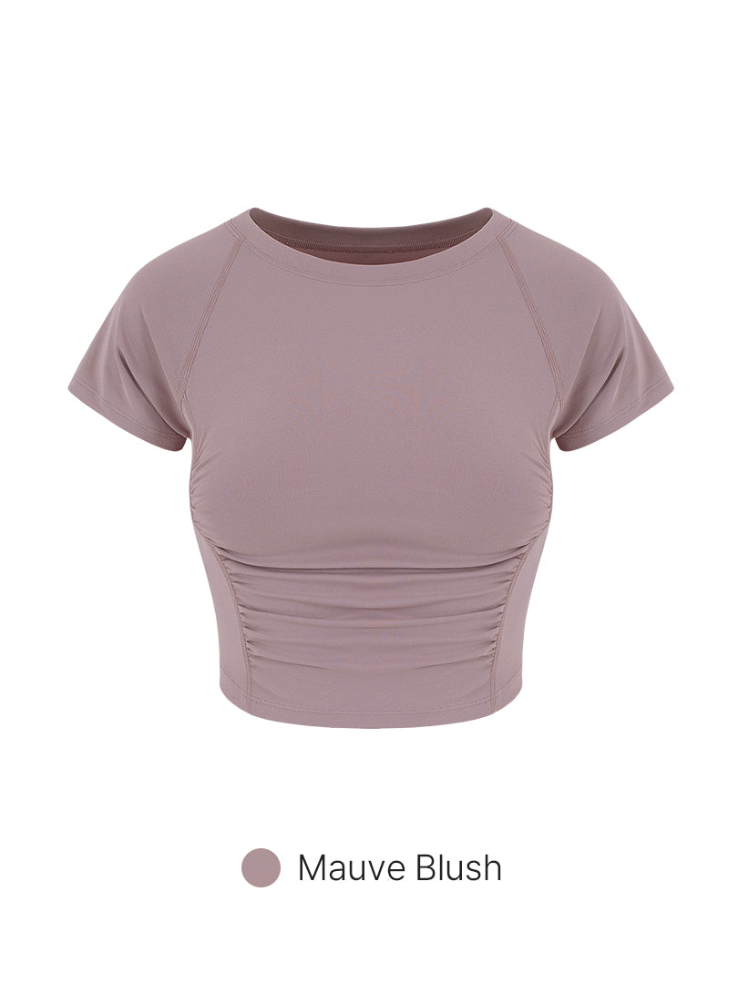 Airtouch Ruched Cropped Short Sleeve