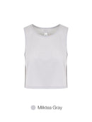 jacquard Mesh Cropped Sleeveless Cover-Up