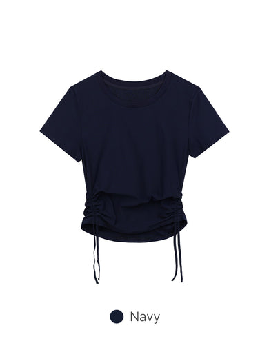 Drawstring Side Short Sleeve