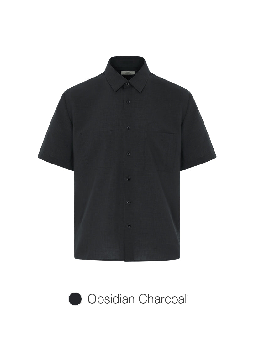 Men's Linen-Like Short Sleeve Shirt