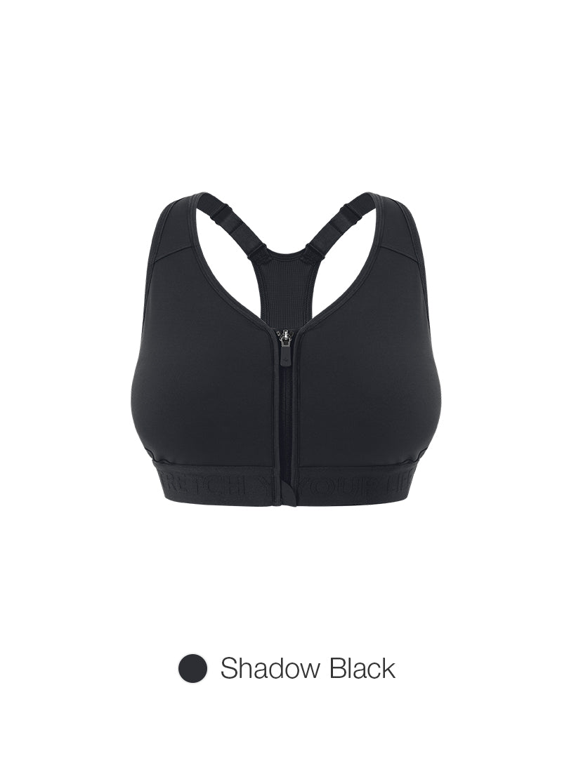 Running Racerback Front-Zip Bra